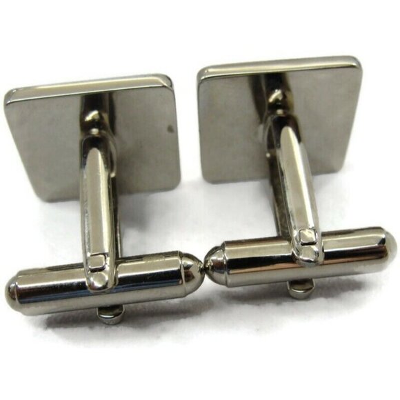 Chaps MOP Silver Tone Cufflinks Wedding Tux - Picture 13 of 16